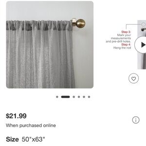 Four Gray Sheer Avril Crinkle Textured Rod Curtain Panels